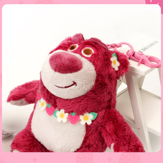 Lotso Bear Plush Keychain – Strawberry Scented Pendant Doll Jewelry