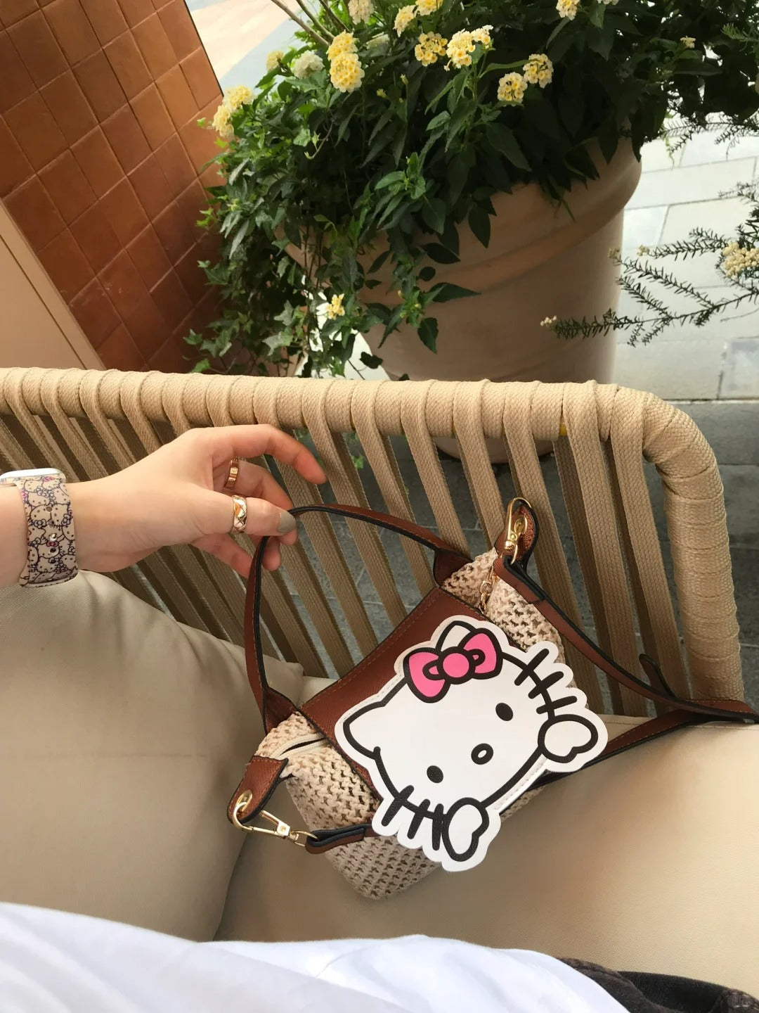 Kitty woven mini bag shoulder bag messenger bag