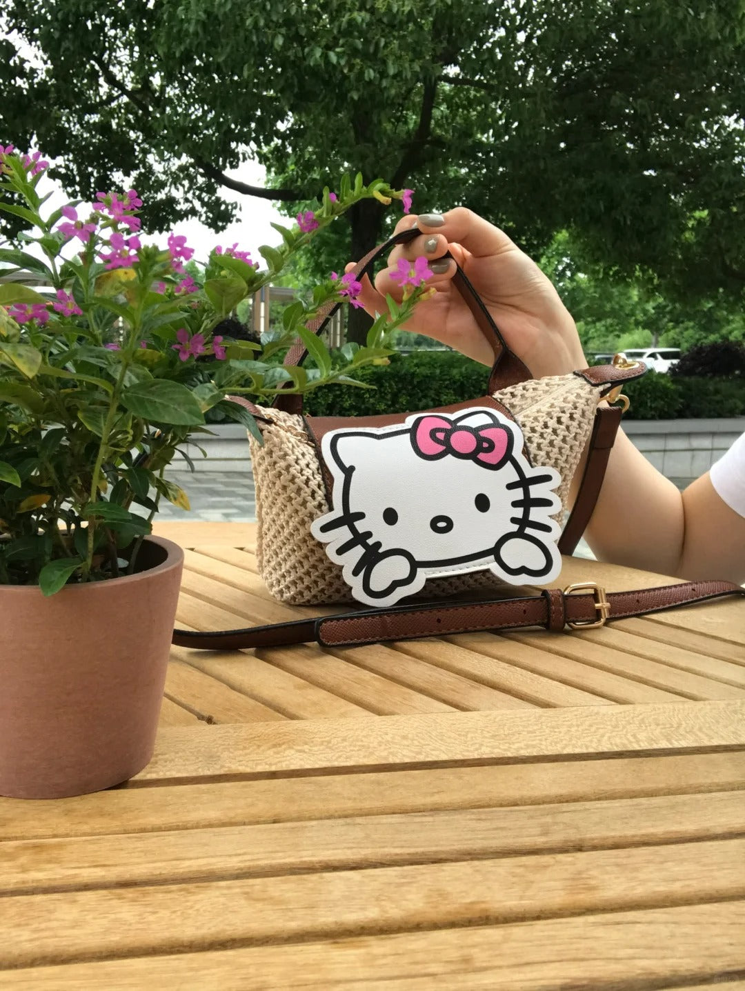 Kitty woven mini bag shoulder bag messenger bag