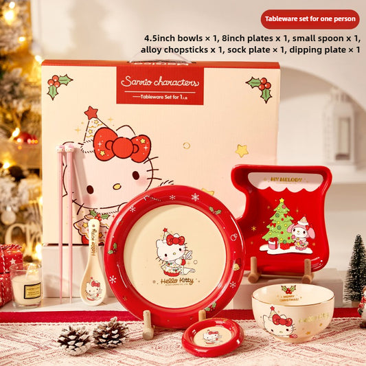 HelloKitty Christmas Dish Set