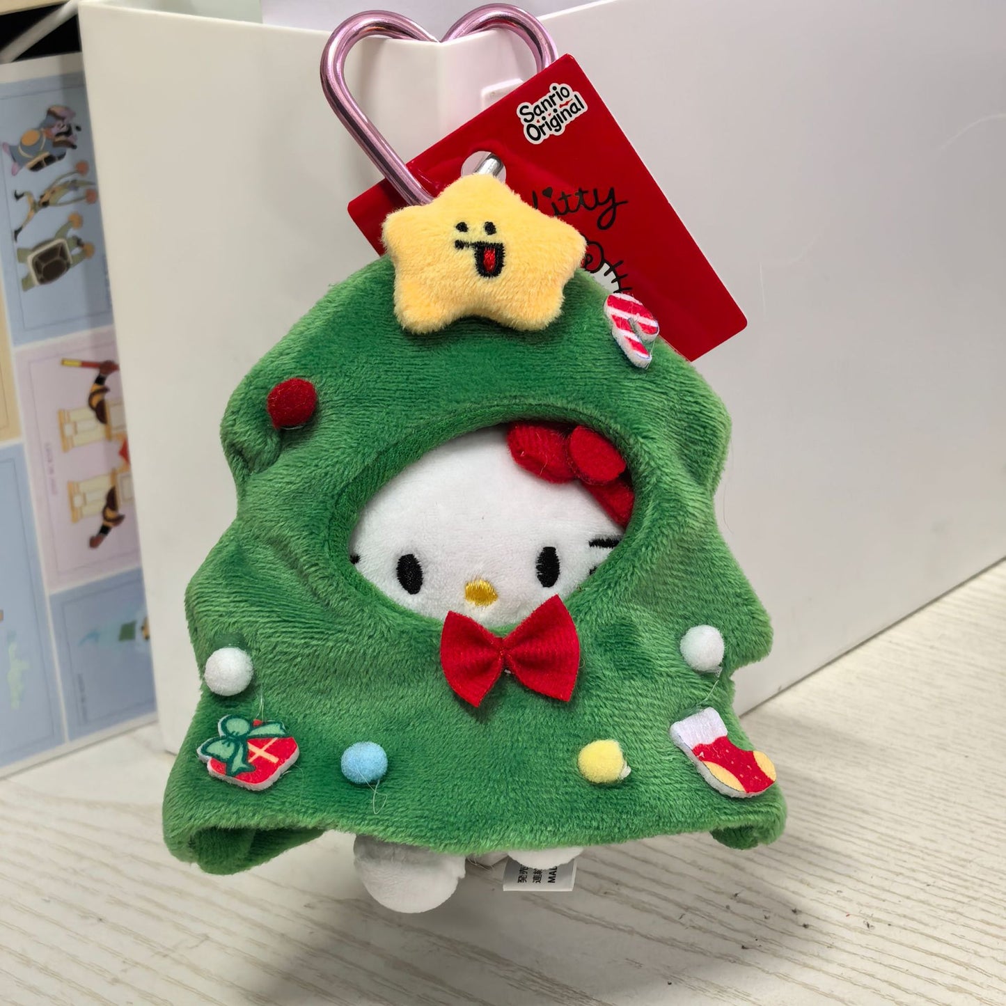 Plush crocheted Christmas tree ornament