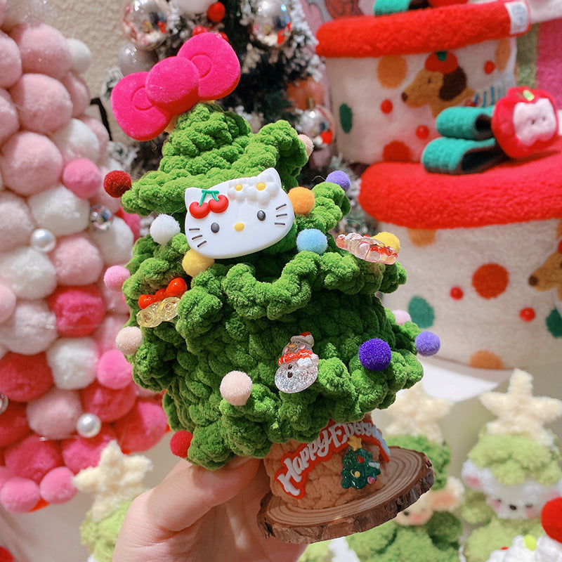 Plush crocheted Christmas tree ornament